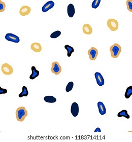 Light Blue, Yellow vector seamless cover with spots. Glitter abstract illustration with blurred drops of rain. Pattern for trendy fabric, wallpapers.
