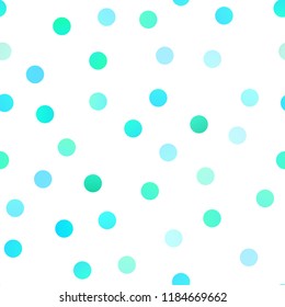 Light Blue, Yellow vector seamless background with bubbles. Glitter abstract illustration with blurred drops of rain. Pattern can be used as texture of water, rain drops.