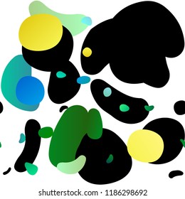 Light Blue, Yellow vector seamless background with bubbles. Illustration with set of shining colorful abstract circles. Pattern for design of window blinds, curtains.