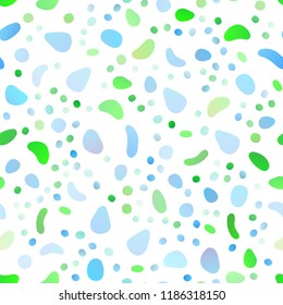 Light Blue, Yellow vector seamless background with bubbles. Glitter abstract illustration with blurred drops of rain. Design for textile, fabric, wallpapers.