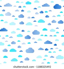 Light Blue, Yellow vector seamless layout with cloudscape. Modern illustration with colorful gradient clouds. Design for textile, fabric, wallpapers.