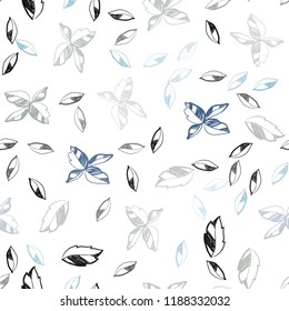 Light Blue, Yellow vector seamless abstract pattern with leaves. Shining colored illustration with leaves in doodle style. Trendy design for wallpaper, fabric makers.