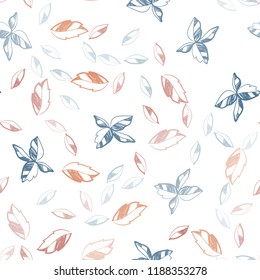 Light Blue, Yellow vector seamless abstract background with leaves. leaves on blurred abstract background with gradient. Template for business cards, websites.