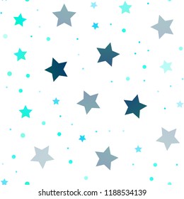 Light Blue, Yellow vector seamless template with sky stars. Blurred decorative design in simple style with stars. The template can be used as a background.