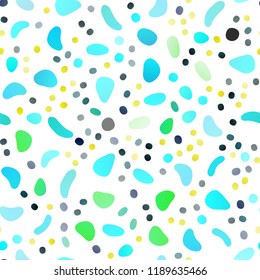 Light Blue, Yellow vector seamless cover with circles. Modern abstract illustration with colorful water drops. Pattern for design of fabric, wallpapers.