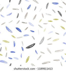 Light Blue, Yellow vector seamless pattern with spheres. Illustration with set of shining colorful abstract circles. Completely new template for your brand book.