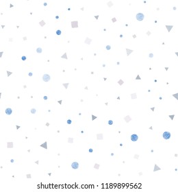 Light Blue, Yellow vector seamless backdrop with lines, circles, rhombus. Glitter abstract illustration with spheres, squares, lines. Trendy design for wallpaper, fabric makers.
