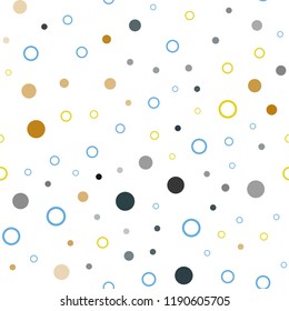Light Blue, Yellow vector seamless background with bubbles. Abstract illustration with colored bubbles in nature style. Trendy design for wallpaper, fabric makers.