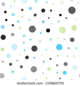 Light Blue, Yellow vector seamless backdrop with dots. Glitter abstract illustration with blurred drops of rain. Pattern for design of fabric, wallpapers.