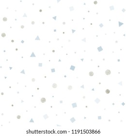 Light Blue, Yellow vector seamless pattern with polygonal style with circles. Circles, lines, rhombus with colorful gradient. Pattern for trendy fabric, wallpapers.
