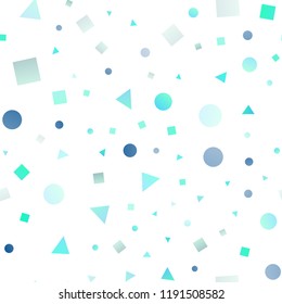 Light Blue, Yellow vector seamless backdrop with lines, circles, rhombus. Illustration with colorful circles, triangles, rectangles. Pattern for design of window blinds, curtains.