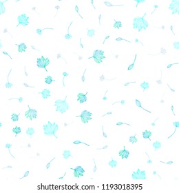 Light Blue, Yellow vector seamless doodle cover. Shining colored illustration with leaves in doodle style. A new texture for your design.