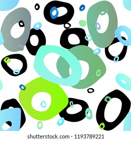 Light Blue, Yellow vector seamless cover with circles. Modern abstract illustration with colorful water drops. Design for textile, fabric, wallpapers.