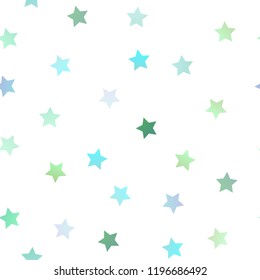 Light Blue, Yellow vector seamless background with colored stars. Decorative shining illustration with stars on abstract template. Smart design for your business advert.
