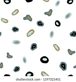 Light Blue, Yellow vector seamless backdrop with dots. Abstract illustration with colored bubbles in nature style. Pattern for trendy fabric, wallpapers.