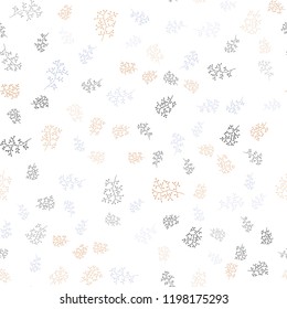Light Blue, Yellow vector seamless natural pattern with leaves, branches. Modern abstract illustration with leaves and branches. Template for business cards, websites.
