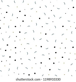 Light Blue, Yellow vector seamless texture with disks, lines. Glitter abstract illustration with connection of triangle structure. Template for business cards, websites.