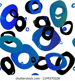 Light Blue, Yellow vector seamless backdrop with dots, spots. Blurred bubbles on abstract backdrop with colorful gradient. Pattern for trendy fabric, wallpapers.