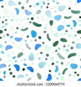 Light Blue, Yellow vector seamless pattern with spheres. Modern abstract illustration with colorful water drops. Pattern for design of window blinds, curtains.