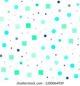 Light Blue, Yellow vector seamless background with circles, rectangles. Colorful illustration with circles, squares in nature style. Trendy design for wallpaper, fabric makers.