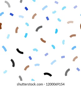 Light Blue, Yellow vector seamless template with bent lines. Geometric illustration in marble style with gradient.  Brand new design for your ads, poster, banner.