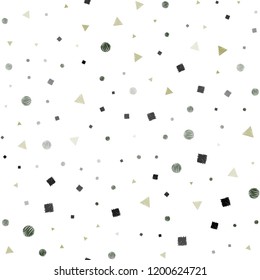 Light Blue, Yellow vector seamless pattern with polygonal style with circles. Abstract gradient illustration with circles, triangles, cubes. Pattern for design of fabric, wallpapers.