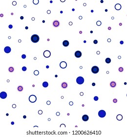 Light Blue, Yellow vector seamless background with bubbles. Beautiful colored illustration with blurred circles in nature style. Pattern for design of window blinds, curtains.