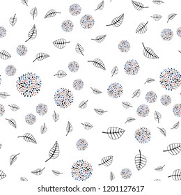 Light Blue, Yellow vector seamless elegant background with leaves, flowers. Glitter abstract illustration with leaves and flowers. Design for textile, fabric, wallpapers.