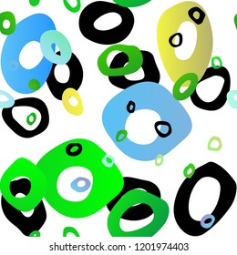 Light Blue, Yellow vector seamless layout with circle spots. Colorful illustration with blurred circles in nature style. Template for business cards, websites.