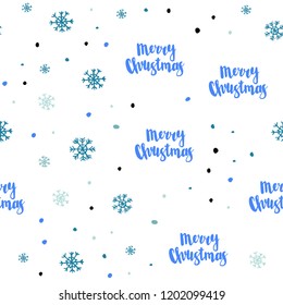 Light Blue, Yellow vector seamless template with ice snowflakes. Modern geometrical abstract illustration with snowflakes. Template for business cards, websites.