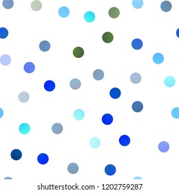 Light Blue, Yellow vector seamless cover with spots. Beautiful colored illustration with blurred circles in nature style. Beautiful design for your business natural advert.