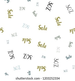 Light Blue, Yellow vector seamless background with 30 % signs of sales. Colorful set of  percentage signs in simple style. Backdrop for ads, leaflets of Black Friday.