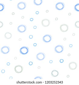 Light Blue, Yellow vector seamless layout with circle shapes. Abstract illustration with colored bubbles in nature style. Pattern can be used for futuristic ad, booklets.