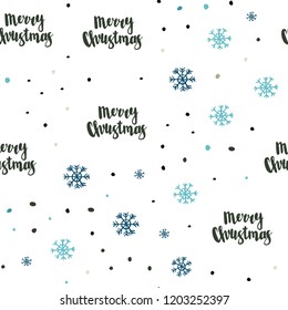 Light Blue, Yellow vector seamless pattern with christmas snowflakes. Shining colorful illustration with snow in christmas style. Trendy design for wallpaper, fabric makers.