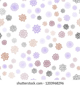 Light Blue, Yellow vector seamless background with xmas snowflakes. Shining colored illustration with snow in christmas style. Pattern for trendy fabric, wallpapers.