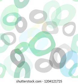 Light Blue, Yellow vector seamless texture with disks. Glitter abstract illustration with blurred drops of rain. Pattern for trendy fabric, wallpapers.