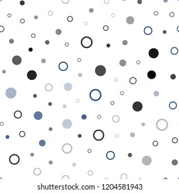 Light Blue, Yellow vector seamless texture with disks. Glitter abstract illustration with blurred drops of rain. Design for textile, fabric, wallpapers.