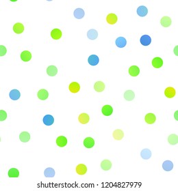 Light Blue, Yellow vector seamless background with bubbles. Abstract illustration with colored bubbles in nature style. The pattern can be used for ads, leaflets of liquid.
