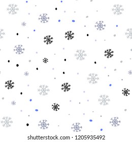 Light Blue, Yellow vector seamless template with ice snowflakes. Glitter abstract illustration with crystals of ice. Pattern for trendy fabric, wallpapers.