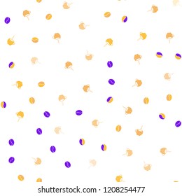 Light Blue, Yellow vector seamless layout with coffee set. Gradient abstract collection of coffee cups and beans. Pattern for ads of breakfast, lunch, dinner.