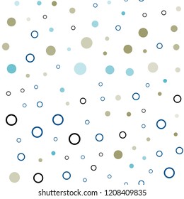 Light Blue, Yellow vector seamless layout with circle shapes. Blurred bubbles on abstract background with colorful gradient. Pattern for trendy fabric, wallpapers.