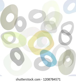 Light Blue, Yellow vector seamless cover with circles. Blurred decorative design in abstract style with bubbles. Pattern for design of window blinds, curtains.