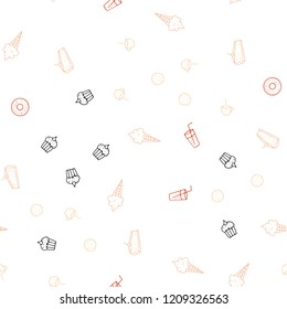 Light Blue, Yellow vector seamless layout with restaurant food. Fast Food on blurred abstract background with colorful gradient. Doodle design for your business advert of cafes.