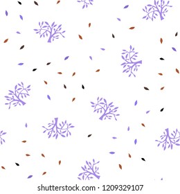 Light Blue, Yellow vector seamless doodle pattern with leaves, branches. An elegant bright illustration with leaves and branches. Design for wallpaper, fabric makers.