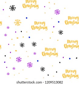 Light Blue, Yellow vector seamless cover with beautiful snowflakes. Colorful snowflakes with gradient on abstract background. Design for textile, fabric, wallpapers.