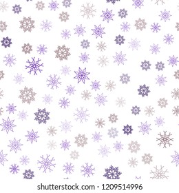 Light Blue, Yellow vector seamless template with ice snowflakes. Shining colored illustration with snow in christmas style. Pattern for design of window blinds, curtains.