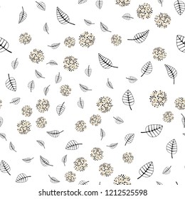 Light Blue, Yellow vector seamless natural backdrop with leaves, flowers. Colorful illustration in doodle style with leaves, flowers. Pattern for design of fabric, wallpapers.