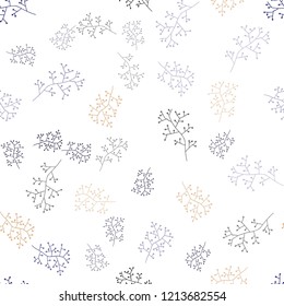 Light Blue, Yellow vector seamless abstract pattern with branches. An elegant bright illustration with leaves and branches. Design for textile, fabric, wallpapers.