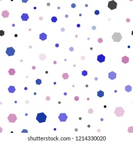 Light Blue, Yellow vector seamless backdrop with hexagons. Design in abstract style with hexagons. Pattern can be used for landing pages.