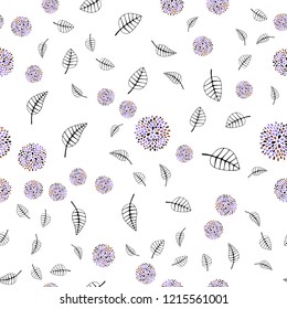 Light Blue, Yellow vector seamless elegant template with leaves, flowers. Glitter abstract illustration with leaves and flowers. Design for textile, fabric, wallpapers.